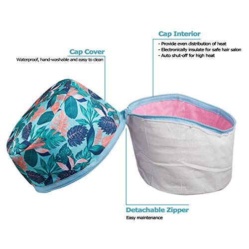 VICARKO Hawaii Blue Hair Steamer Thermal Heat Cap for Deep Conditioning