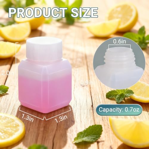UMETASS 0.7oz Leak Proof Plastic Travel Bottles 10 Pcs Translucent Reusable Containers