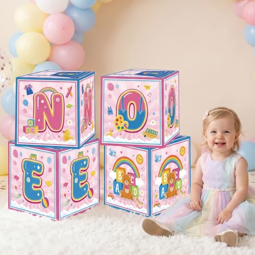 Rachell Teacher 1st Birthday Balloon Boxes - 3PCS Cartoon Decor