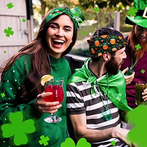 St. Patrick's Day Shamrock Headbands for Women - 12 Pack Elastic Hairbands