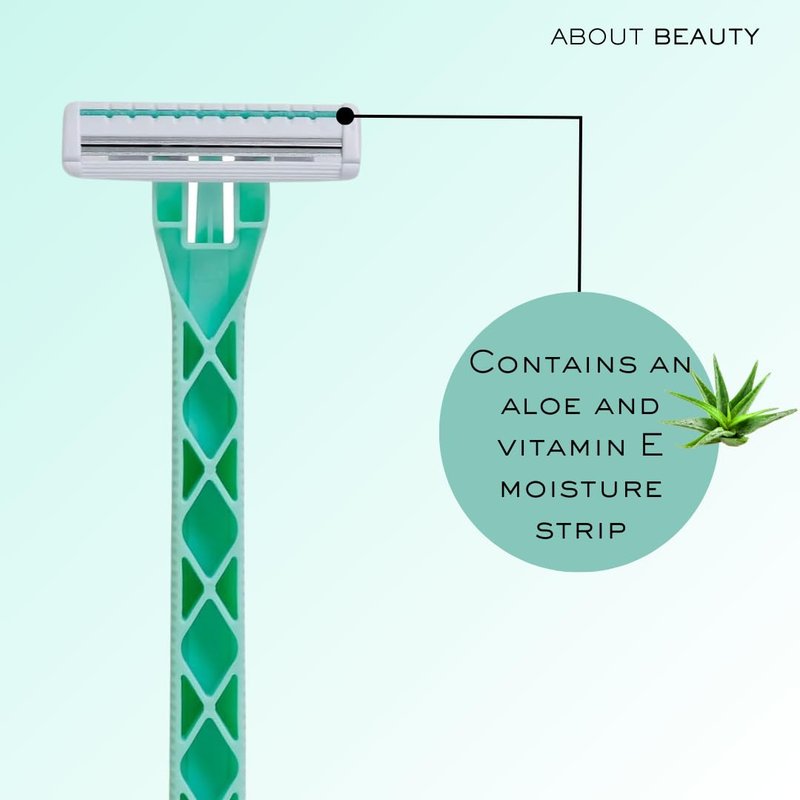 Kai About Face Body Twin Blade Pivoting Disposable Razors; 12 Shavers for Women; Curve-Hugging Pivoting Head with Aloe & Vitamin E Strip, Shaving Razors for Women