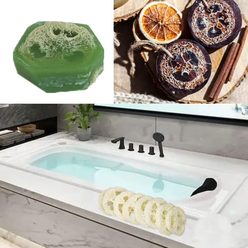 2 Inch Natural Loofah Slices - Pack of 25 Reusable Exfoliating Sponges for Skin & DIY Soap Making