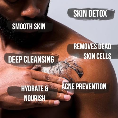 White Naturals Activated Charcoal Body Scrub for Exfoliation & Glow
