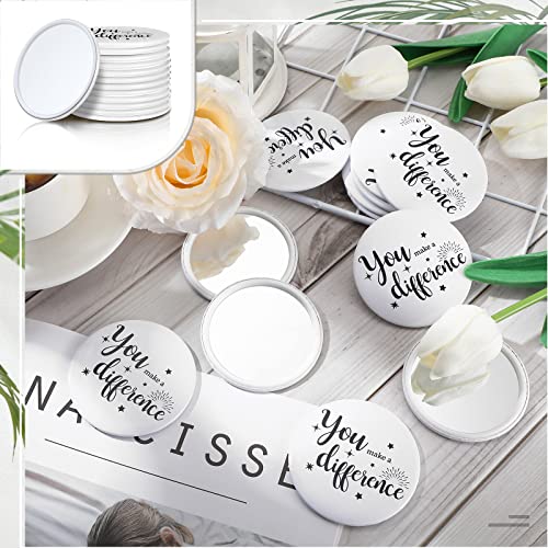 24 Pcs You Make a Difference Compact Mirrors - Bulk Pocket Mirror Gifts