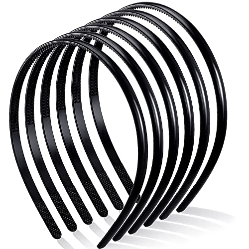WILLBOND 6-Pack Thin Plastic Headbands for Women - Non-Slip Hair Bands