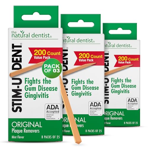 The Natural Dentist Stim-U-Dent Mint Dental Picks 1 Pack of 600 Wooden Toothpicks for Plaque Removal