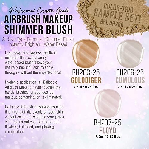 Belloccio Flawless Airbrush Makeup Shimmer Blush Set - Trio