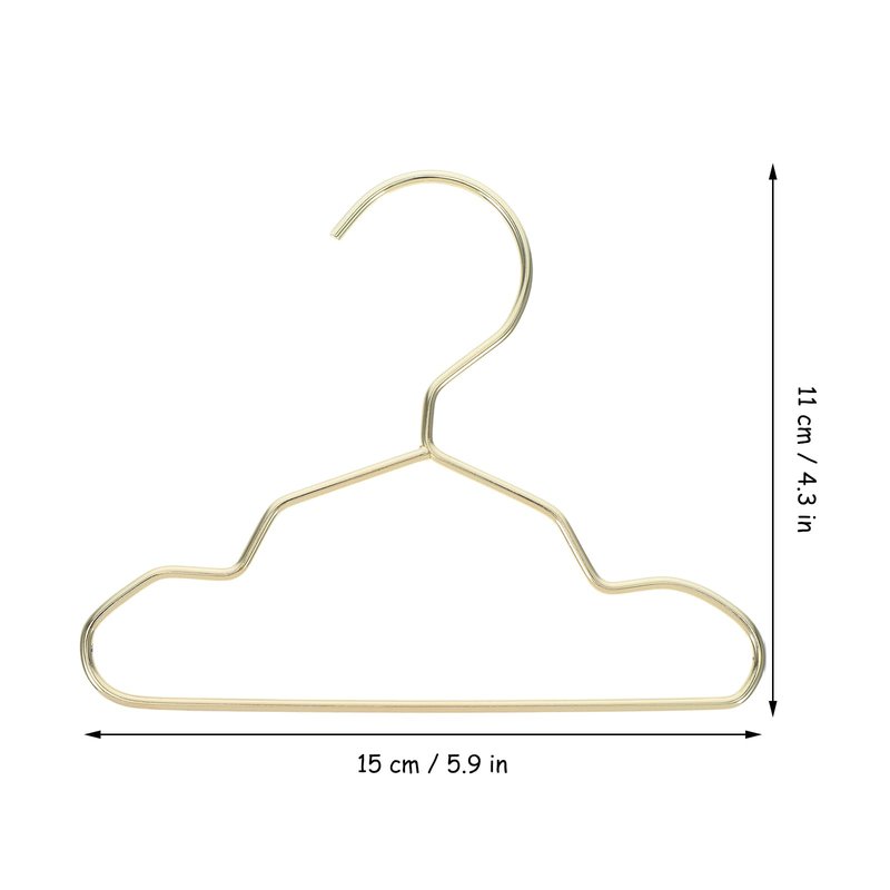 Didiseaon 10Pcs Small Dog Clothes Hangers Metal Pet Golden Mini Cat Hanger for Puppy Closet Storage, Windproof Heavy Duty Doll Garment Rack Accessories 5.9 X 4.33 Inches
