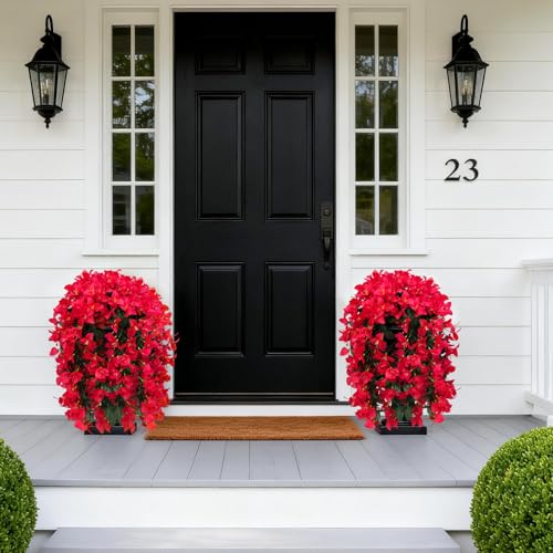 Pink Faux Bougainvillea Artificial Flowers - 2 PCS UV Resistant Silk Vines for Outdoor Decoration