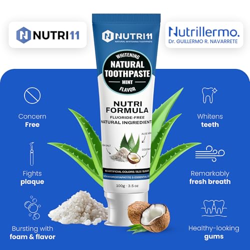 Nutri 11 Natural Whitening Toothpaste - Fluoride-Free Enamel Care