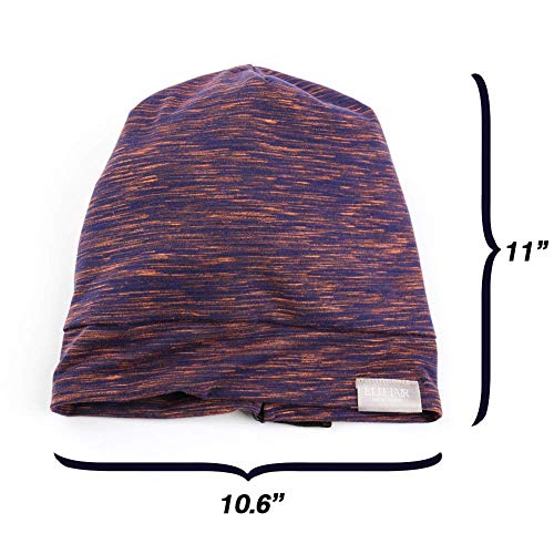 ELIHAIR Adjustable Satin Beanie Sleep Cap for Kids - Rose Violet & Grey Pale