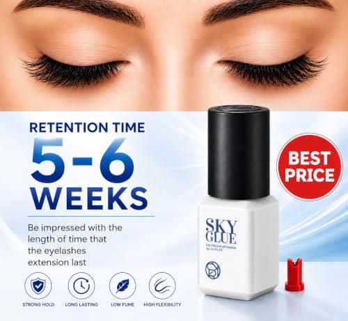 Sky Glue D Eyelash Extension Adhesive 5ml - Fast Drying, Long Retention, Latex-Free
