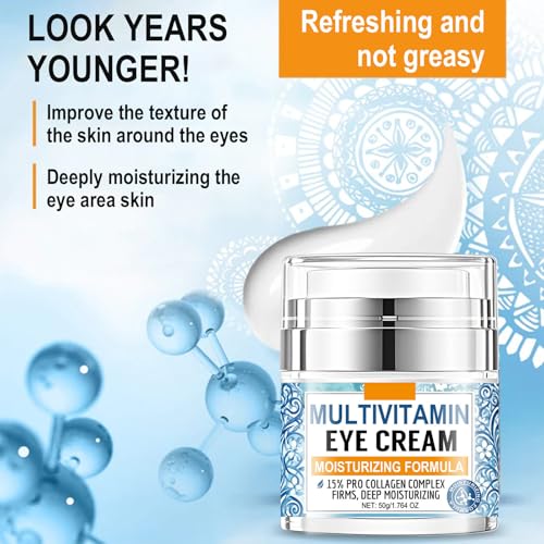 Collagen Complex Eye Cream - Hydrating Anti-Aging Treatment for Dark Circles & Puffiness, 1.764oz