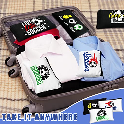 Sweetude Classic Soccer Themed Makeup Bag Set - 18 Pcs Travel Accessories