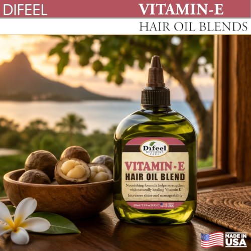Difeel Vitamin E Hair Oil Blend - Nourishing 2.5 oz