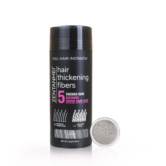 Hair Building Fibers for Thinning Hair - All-Natural Volume Powder | 0.98 Oz Gray Bald Spot Concealer for Men & Women