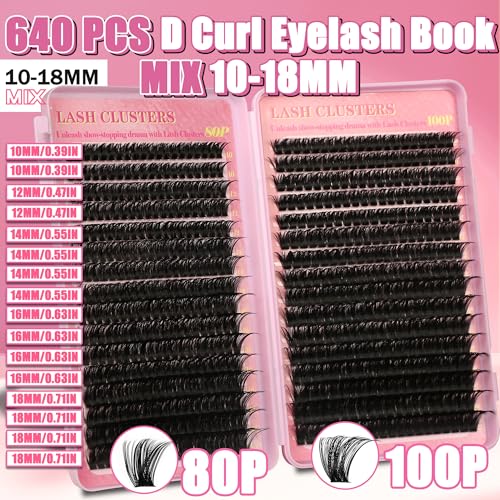 Gmagictobo DIY Lash Extension Kit - 640Pcs C Curl Eyelash Clusters