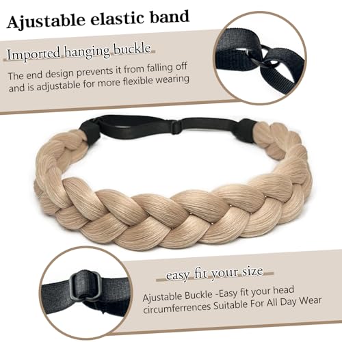 Yisopeid Light Ash Blonde Braided Headband for Women - Handmade Hair Accessory