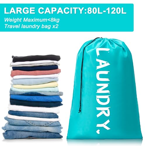 Extra Large Laundry Bag for Travel - 2 Pack, 24" x 36"