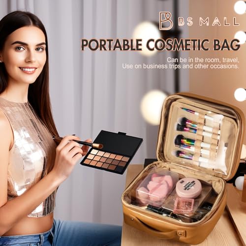 XL Waterproof Makeup Bag with Brush Compartment & Transparent PVC - Travel & Cosmetic Organizer
