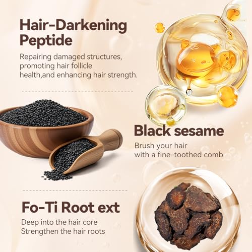 Instant Dark Brown Peptide Hair Dye Comb for Gray Coverage