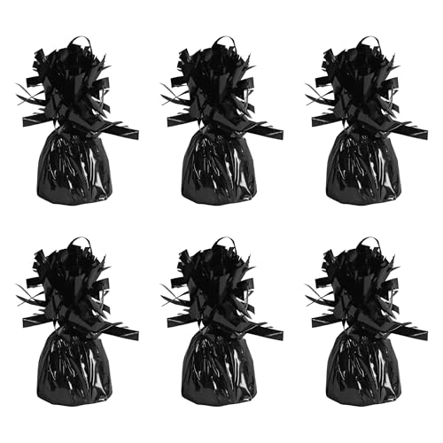 Beistle Black Balloon Weights - 6 Pack, 6 Oz Centerpiece Holders