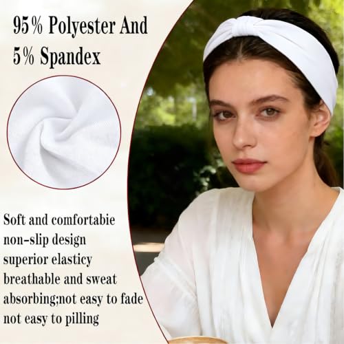Yohenr Wide Elastic Headbands for Women - Non-Slip Workout Hair Bands