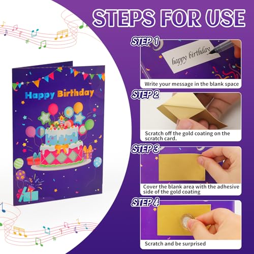 Ecloverlife Musical Birthday Card with Cash Holder & DIY Stickers