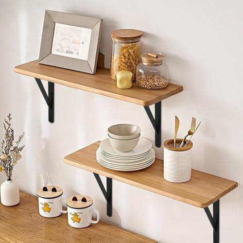 Heavy Duty 2-Pack Black Shelf Brackets - 8" x 6" Metal Support