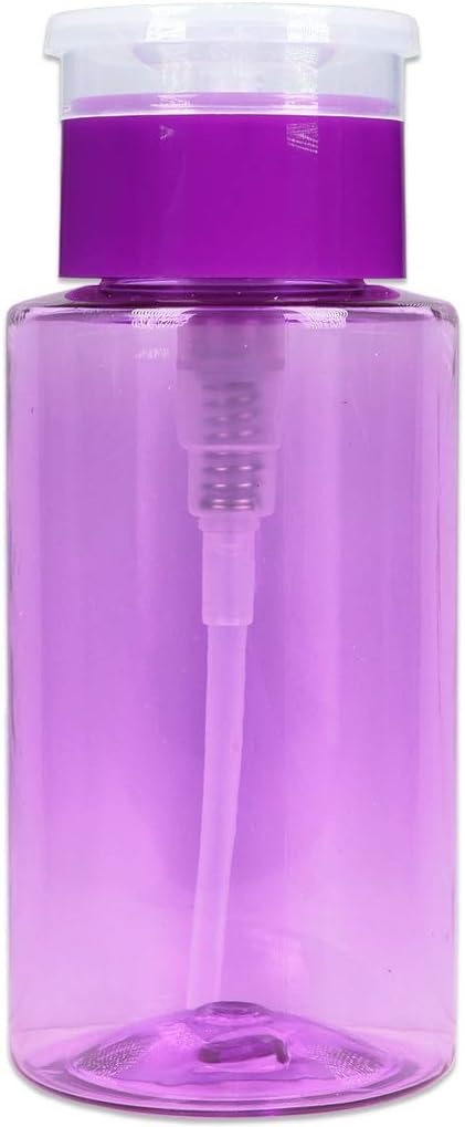 Clear Push Down Pump Dispenser - 3oz Refillable Empty Bottle | Lockable Travel Cosmetic Packaging for Nail Polish