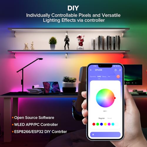 SEZO WS2812B LED Strip Light 3.3FT - Individually Addressable RGB