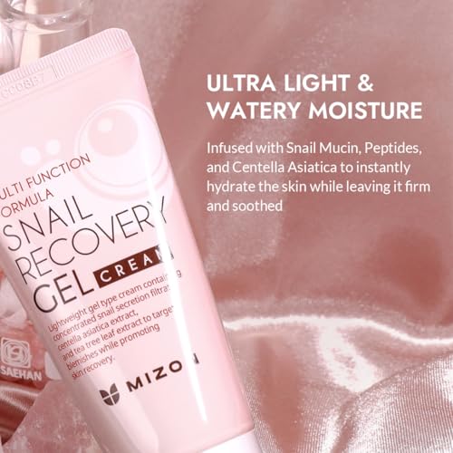 MIZON Snail Recovery Gel Cream 1.5 Fl Oz - Hydrating Skin Care with Snail Mucin & Hyaluronic Acid