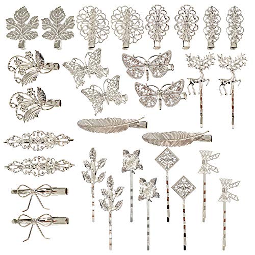 30 Pack Silver Metal Alligator Hair Clips & Bobby Pins for Women & Girls