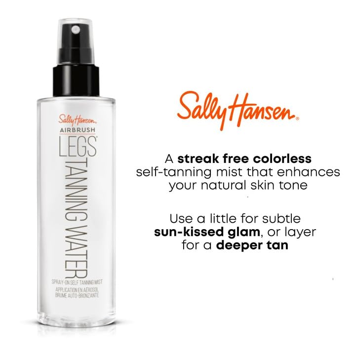 Sally Hansen Airbrush Legs Tanning Water 6.76 Fl Oz - Self-Tanning Mist