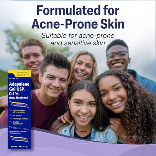 TARO Adapalene 0.1% Gel - Paraben-Free Acne Treatment for Sensitive Skin (1.6 Oz)
