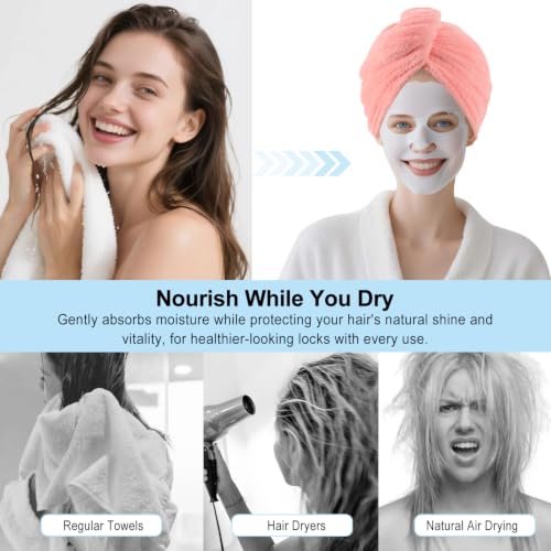 Microfiber Hair Drying Towel Wrap - Super Absorbent & Soft