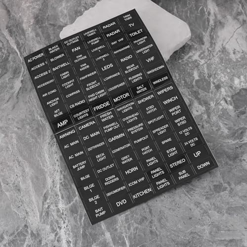 96-Piece Marine Switch Label Stickers for Dash Panels