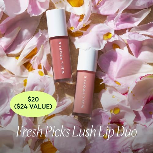 Well People Fresh Picks Lip Oil Duo Kit - Soft Peony & Rosebud, 0.14 Fl Oz Each