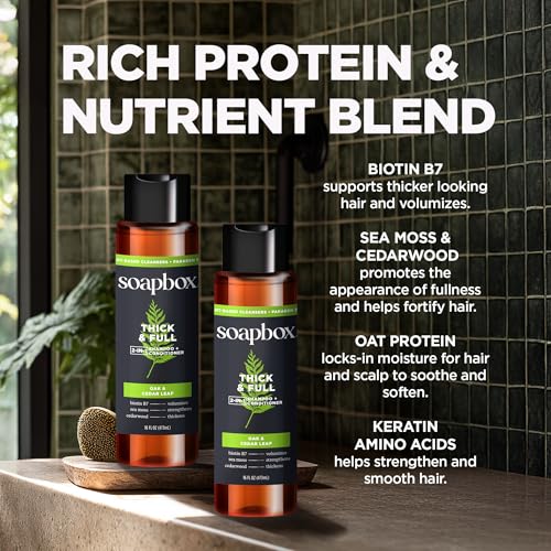Soapbox Men’s 2-in-1 Shampoo & Conditioner Variety Pack – Oak & Cedar Leaf / Tea Tree & Eucalyptus