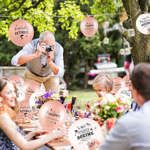 Happy Retirement Balloons - 18 Pcs Pink Sequin Latex Decorations