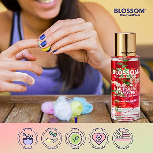 Blossom Spring Scented Non-Acetone Nail Polish Remover with Real Flowers - 2oz