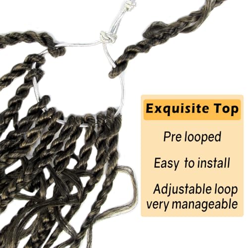 NISEYO Boho Goddess Box Braids Crochet Hair T27 Ombre Blonde 18 Inch Pack of 8
