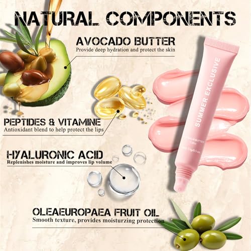 5 Pack Summer Tinted Lip Balm Set with Shea & Olive Oil - Hydrating, Non-Sticky, Softens Dry Lips by HULYHDP