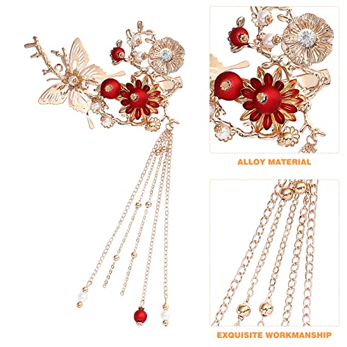 Lurrose Butterfly Tassel Hairpin - Traditional Japanese Kimono Accessory