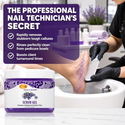 SPA REDI Pedicure Prep Exfoliating Pumice Gel, 16 oz - Hydrating Lavender