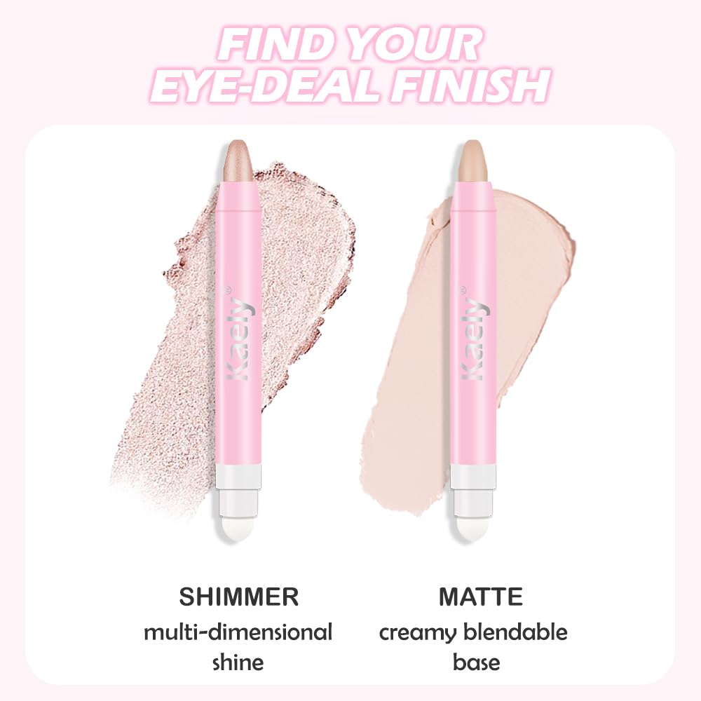 Cream Eyeshadow Stick Set - 6Pcs Waterproof Long-Lasting Sticks for Mature Skin | Neutral Nude Shimmer & Matte Finish