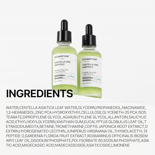 Dermafirm Centella Zinc Ampoule 1.69 fl oz – Soothes, Balances Oil & Clears Skin
