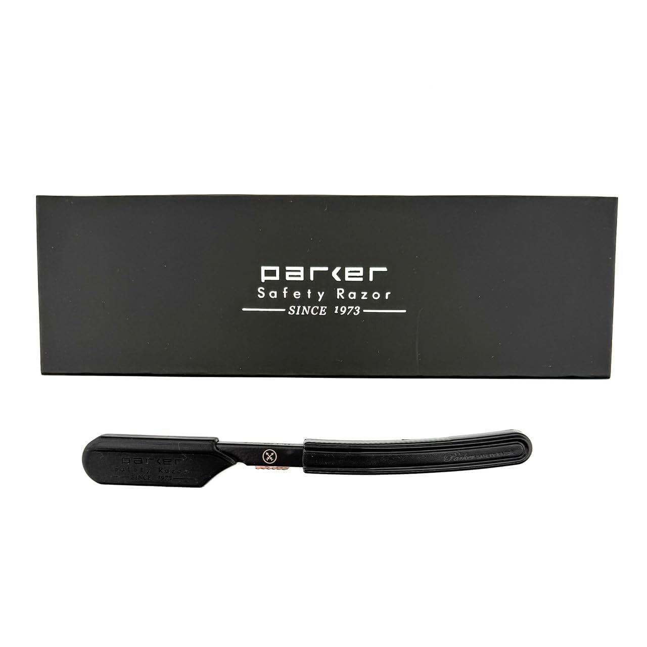Parker Director Non-Folding Straight Barber Razor – Japanese-Style Shavette with Stainless Steel Arm, Blade Protector Cap & Ergonomic Non-Slip Handle – Ideal for Professional Barbers