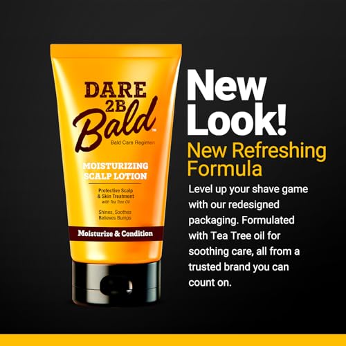 Dare 2B Bald High Time Scalp Moisturizing Lotion | Scalp Moisturizer & After Shave Lotion | Bald Head Hydration & Razor Bump Relief | After Shave Balm | Tea Tree Oil Infused | 4.75 oz