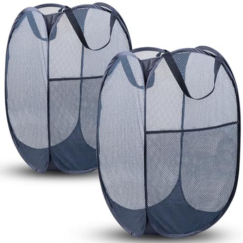 DUCOO 70L Pop Up Laundry Hamper - Collapsible Mesh Basket, 2-Pack